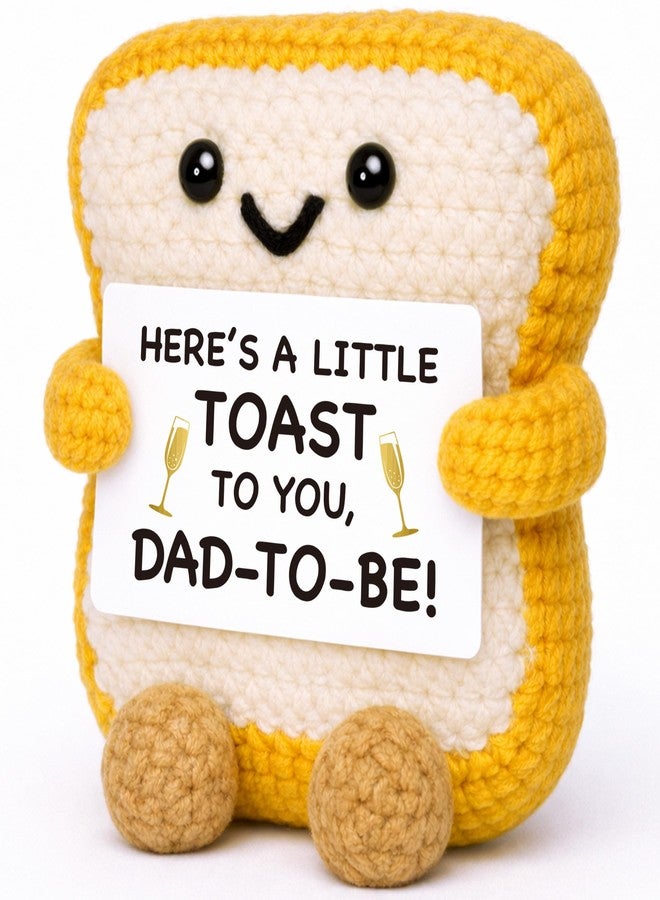 IDEGIFT New Dad to Be Gifts, Pregnancy Announcement for Expecting Dad Brother Husband, Fathers Day First Time Father Present, Funny Shower Gender Reveal Party Gift, Handmade Crochet Toast for New Daddy - Image 1