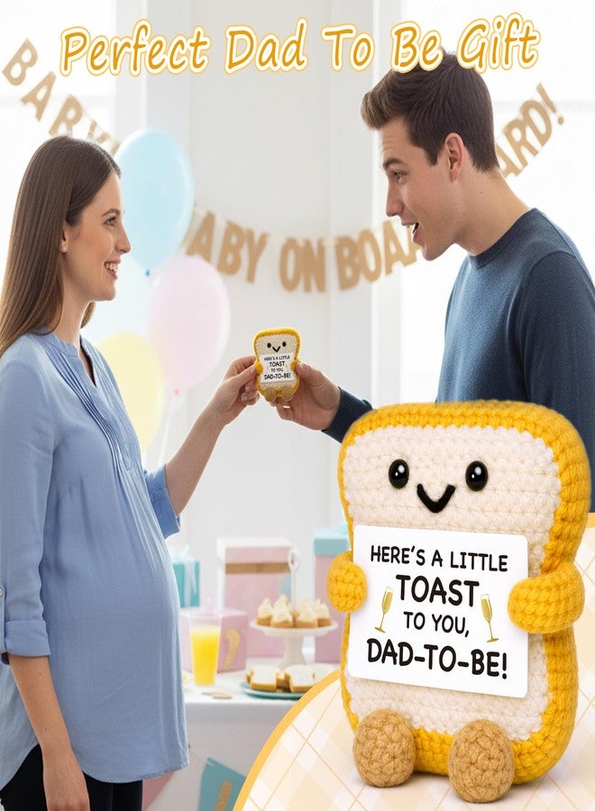 IDEGIFT New Dad to Be Gifts, Pregnancy Announcement for Expecting Dad Brother Husband, Fathers Day First Time Father Present, Funny Shower Gender Reveal Party Gift, Handmade Crochet Toast for New Daddy - Image 4