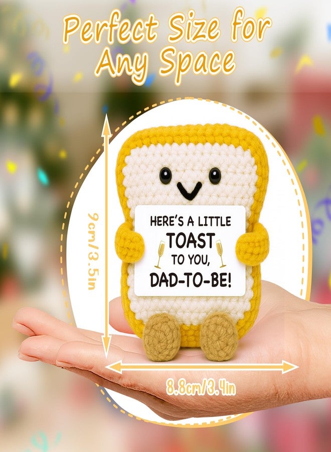 IDEGIFT New Dad to Be Gifts, Pregnancy Announcement for Expecting Dad Brother Husband, Fathers Day First Time Father Present, Funny Shower Gender Reveal Party Gift, Handmade Crochet Toast for New Daddy - Image 3