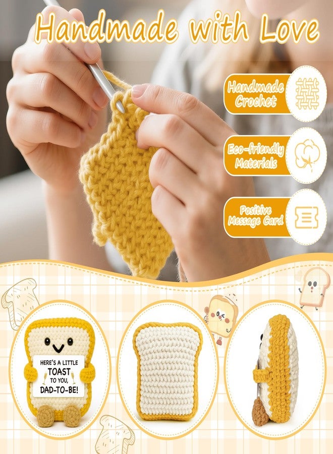 IDEGIFT New Dad to Be Gifts, Pregnancy Announcement for Expecting Dad Brother Husband, Fathers Day First Time Father Present, Funny Shower Gender Reveal Party Gift, Handmade Crochet Toast for New Daddy - Image 2