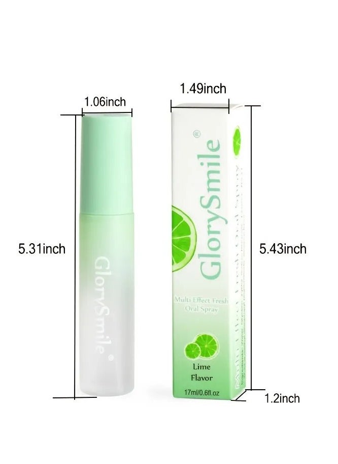 Muti Effect Fresh Oral Spray Oral Breath Spray Fresh Mouth Spray Bad Breath Freshener Spray Oral Odor Halitosis Spray Remove Bad Breath Mouthwash Lime 17ml