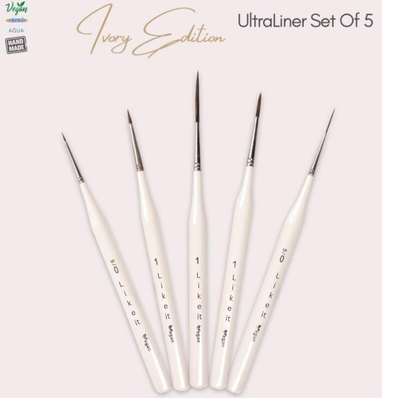 Like-It Like it Artist UltraMiniliners Detailing Painting Brushes, Set of 5, Ivory, for Acrylic, Watercolor, Oil Painting - Image 4