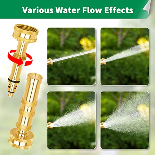 AUTOMAN Brass Hose Nozzle – High Pressure Jet Nozzles 2 Pack, Heavy Duty Sprayer for Garden Hoses, Adjustable Spray Gun, Solid Twist Water Hose Nozzle for Patio, Lawn, Car Wash, Extra 6 Rubber Washers - Image 5