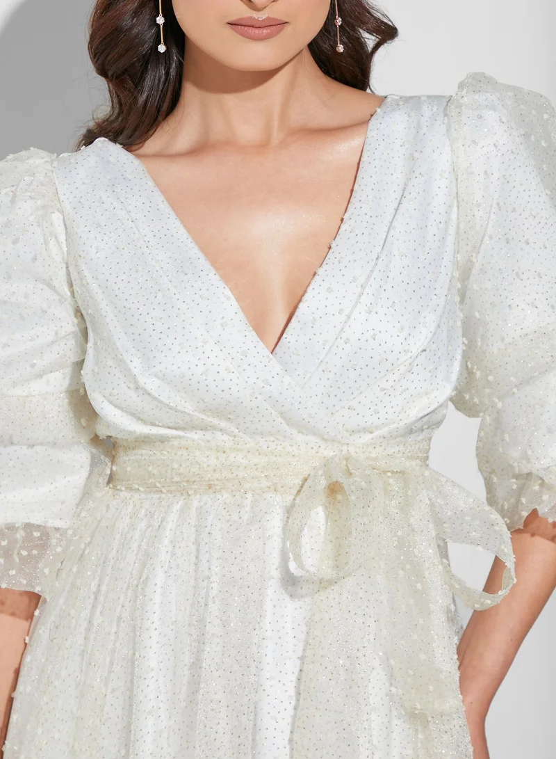 Namshi x Farah Hassan Ruffled Bottom Dress