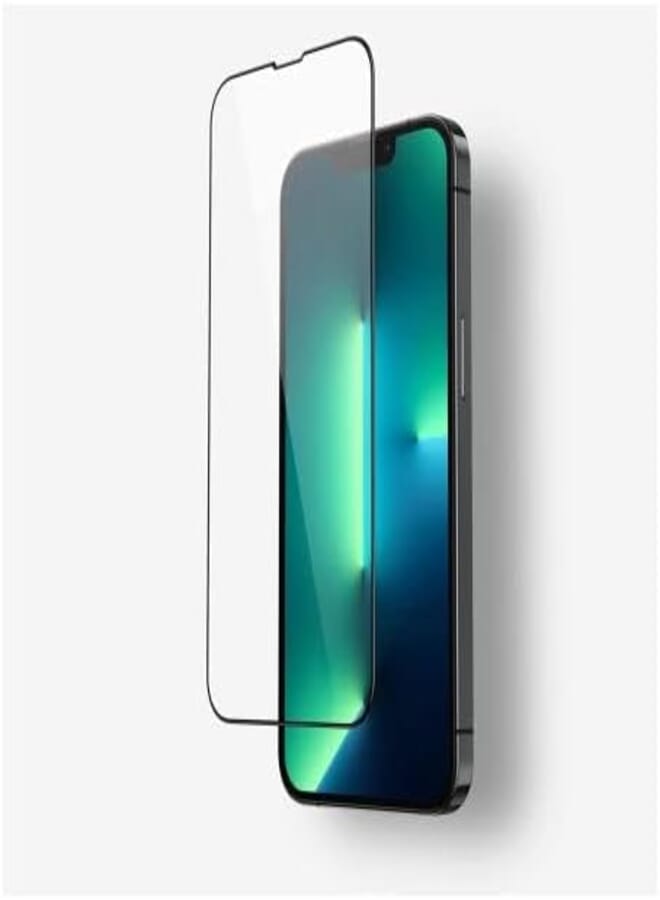 StraTG iPhone 13 Pro Max / 14 Plus / 14 Max Glass Screen Protector - Crystal Clear Protection for Your Smartphone Display - Black Frame
