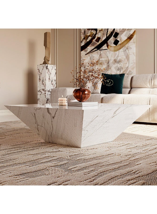 Al Home Estorio White Marble Center Table By Alhome 100x40 cm - Image 4