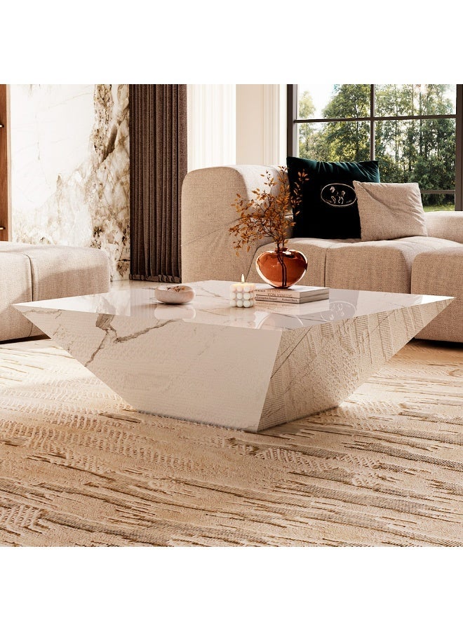 Al Home Estorio White Marble Center Table By Alhome 100x40 cm - Image 1
