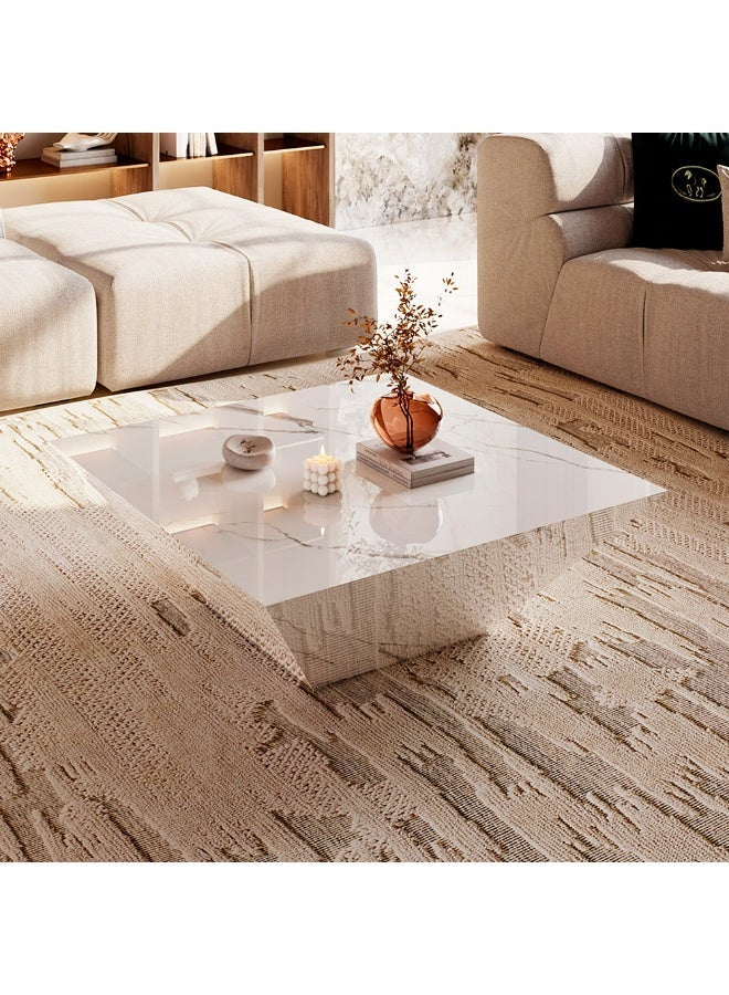 Al Home Estorio White Marble Center Table By Alhome 100x40 cm - Image 5