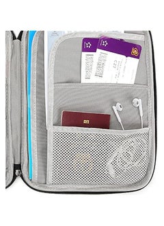 Generic Multi-Functional A4 Document Bags Portfolio Organizer- Travel Pouch Zippered Case, Waterproof Journal Case for Notebook, Ipad, Pens, Passport, Business Documents (Black)  - Image 4