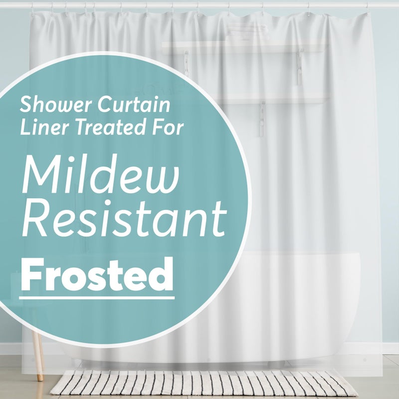 BIG FOOT BigFoot Shower Curtain Liner â€“ 72 x 72 PEVA Premium Shower Curtain with Rustproof Metal Grommet and 3 Magnetic Weights â€“ Odor Free and Compatible with Standard Showers, Frosted - Image 1
