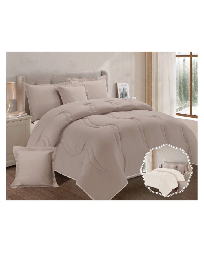 Blue Sky 100% Microfiber Single Bedspread, Solid Design, Reversible, 4-Piece Set, 230X170cm  - Image 1