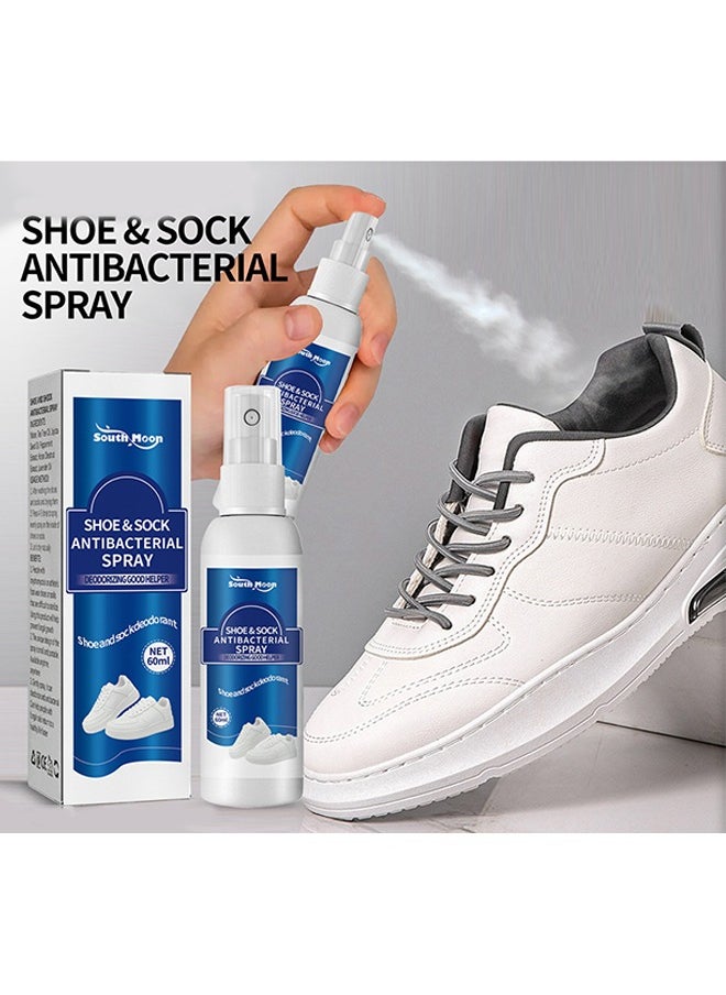SOUTH MOON Shoe and Sock Antibacterial Spray - Shoe Odor Eliminator Deodorizer Spray and Removes Bad Smells of Boots Heels Tennis Shoe Cleats Sneakers Ballet Shoe Sports Shoes 60ml  - Image 1