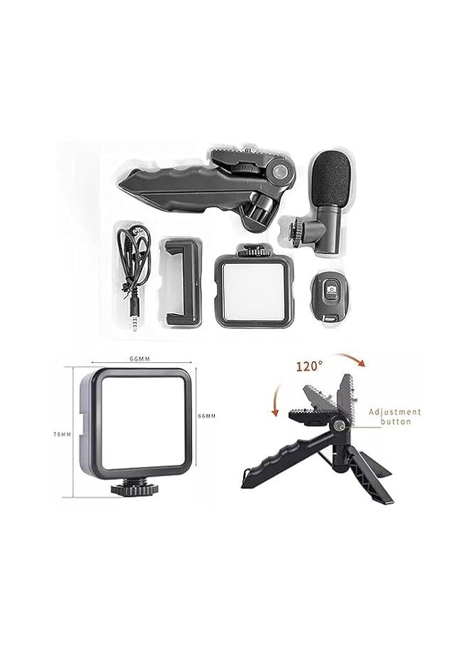 VASMR Video Making Kit 1year Warranty Support with iPhone/Android with Bluetooth Remote+Mic+Mini Tripod Stand+LED Light & Phone Holder Clip for Making Videos+Recording YouTube Videos, Podcasting  - Image 4