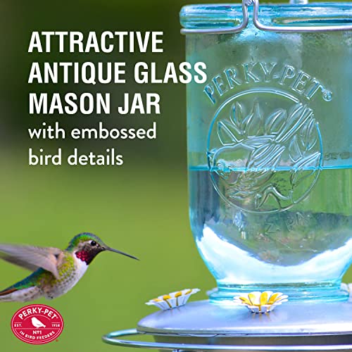 Perky-Pet Mason Jar Vintage Style Glass Hummingbird Feeder 785-1SR - Humming Bird Feeders for Outdoor Garden Decor - 32 Oz Nectar Capacity - Image 3