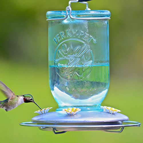 Perky-Pet Mason Jar Vintage Style Glass Hummingbird Feeder 785-1SR - Humming Bird Feeders for Outdoor Garden Decor - 32 Oz Nectar Capacity - Image 2