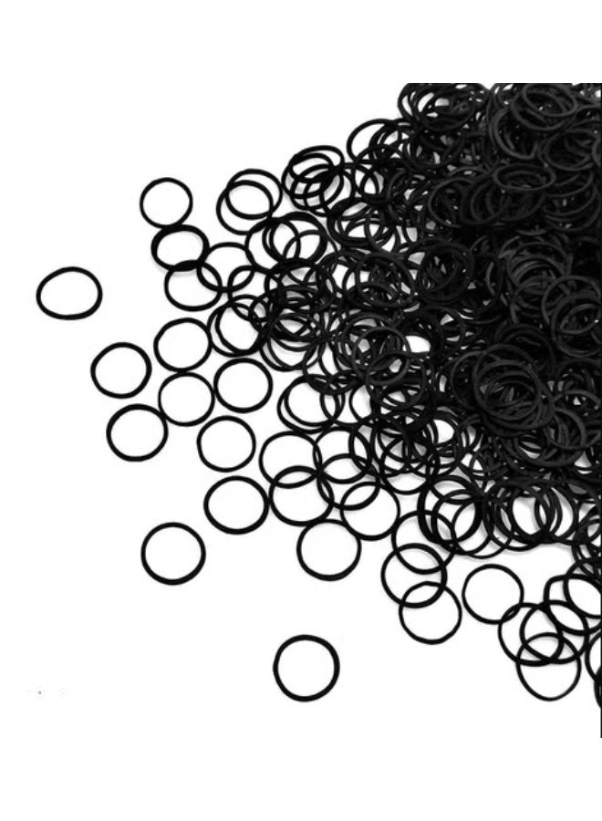 1000-Piece High Quality Hair Elastic Black - Image 1