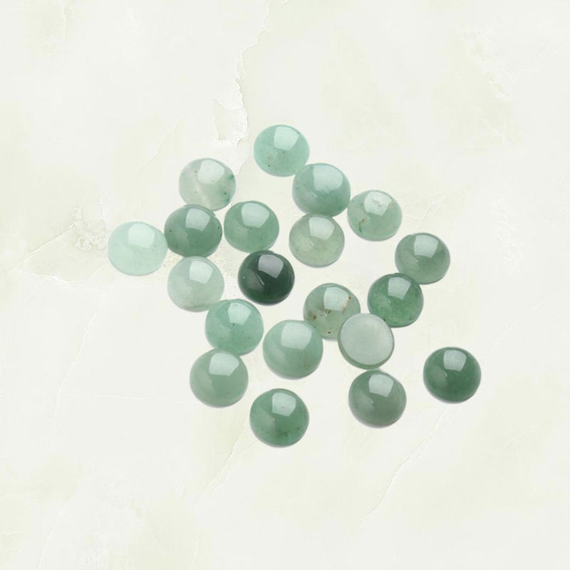 20pcs 1.2CM Sticker Round Glass Patch Supplies for Jewelry Craft Making (Light Green) - Image 3