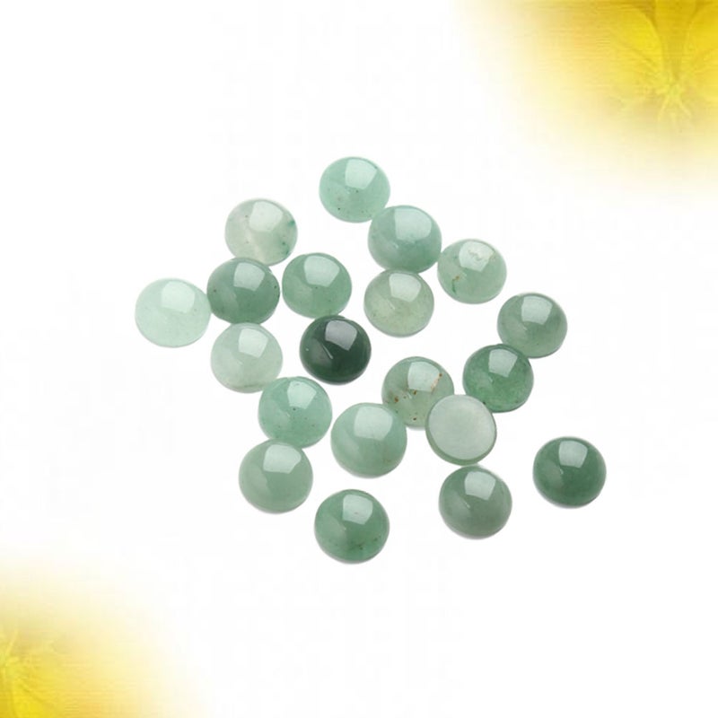 20pcs 1.2CM Sticker Round Glass Patch Supplies for Jewelry Craft Making (Light Green) - Image 1
