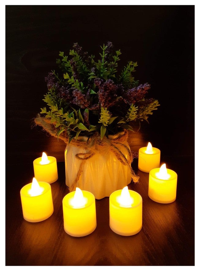 AFTERSTITCH Tea Lights Diya for Home Decoration Candle Lights (Batteries Included) Pack of 6 - Image 1