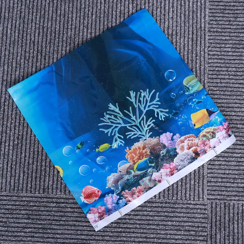 3D Aquarium Fish Ocean Landscape Background Decoration Wallpaper Wall Art Mural for Living Room Bedroom Home Decor 30 x 30 cm (Random Color) - Image 1