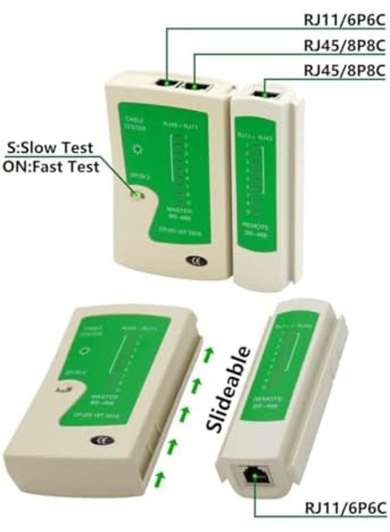 Luckam Professional RJ45 Crimping Tool Kit for Cat5/Cat6 Ethernet Cables - Includes 50 Pass-Through Connectors, 50 RJ45 Boots, and Mini Wire Stripper for Network Cable Testing - Image 4