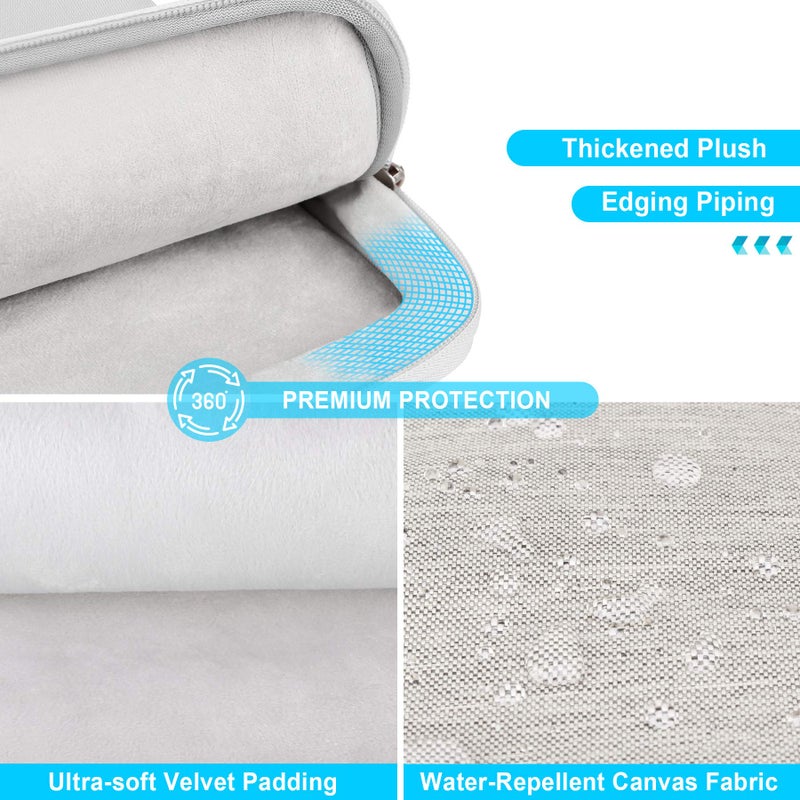 Lacdo حقيبة كتف واقية لابتوب لاكدو 360°، حقيبة لابتوب 16 بوصة لجهاز ماك بوك برو الجديد 16 بوصة M4/M3/M2/M1 برو ماكس A3403 A3186 A2991 A2780 A2485 2024-2019، لابتوب سيرفيس 15 بوصة 7 كوبايلوت + كمبيوتر شخصي، رمادي - Image 3