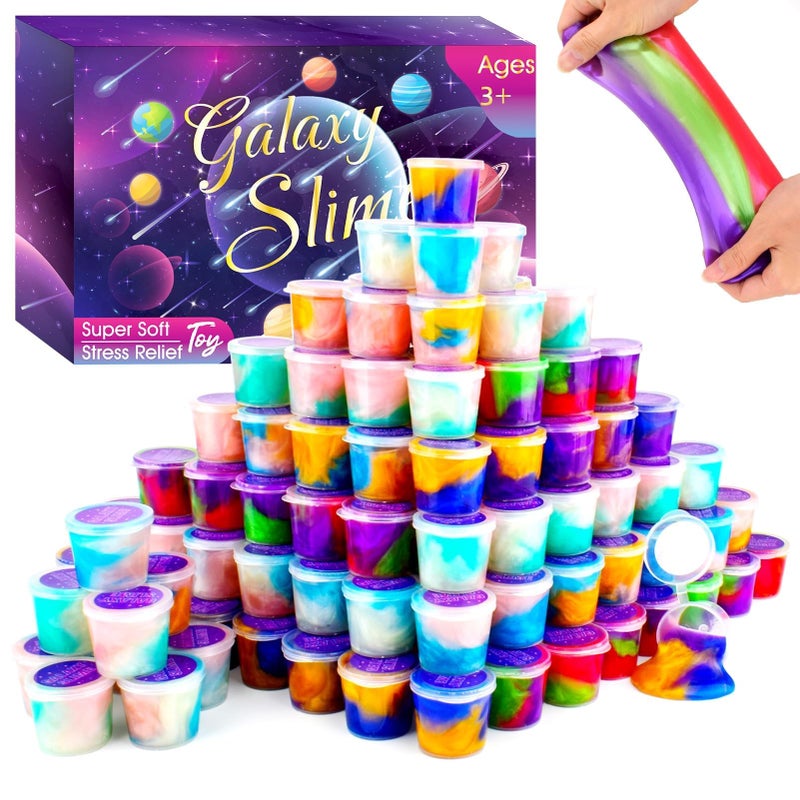WUJYLY Galaxy Slime Party Favors with 75 Pack Mini Slime kitValentines Slime Kit for Classroom Prizes Christmas Stocking Stuffers Goodie Bag Stuffers for Kids Boys Girls - Image 3