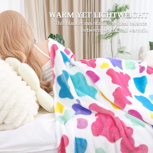 SEEGU Rainbow Throw Blanket for Girls, Soft Cozy Fleece Blanket for Bed Couch Easter Living Room Home Decor, Colorful Birthday Gifts for Kids Toddlers Women, 50"x60" - Image 5