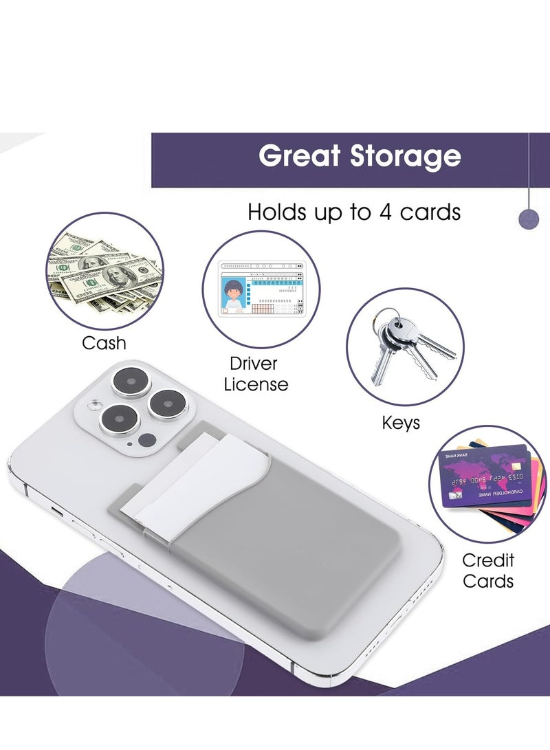 أوزيغالور 3 قطع حامل بطاقة هاتف، جيب هاتف، محفظة هاتف، محفظة هاتف لاصقة، حامل بطاقة لظهر الهاتف. - Image 4