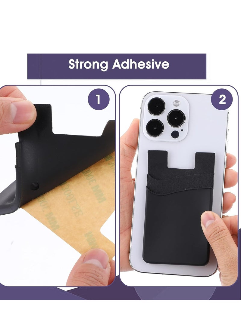 أوزيغالور 3 قطع حامل بطاقة هاتف، جيب هاتف، محفظة هاتف، محفظة هاتف لاصقة، حامل بطاقة لظهر الهاتف. - Image 5