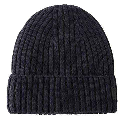 Connectyle Outdoor Classic Bassic Men 's Warm Winter Hats Thick Knit Long Cuff Beanie Cap with Lining, 55 60cm, Navy Blue - Image 2