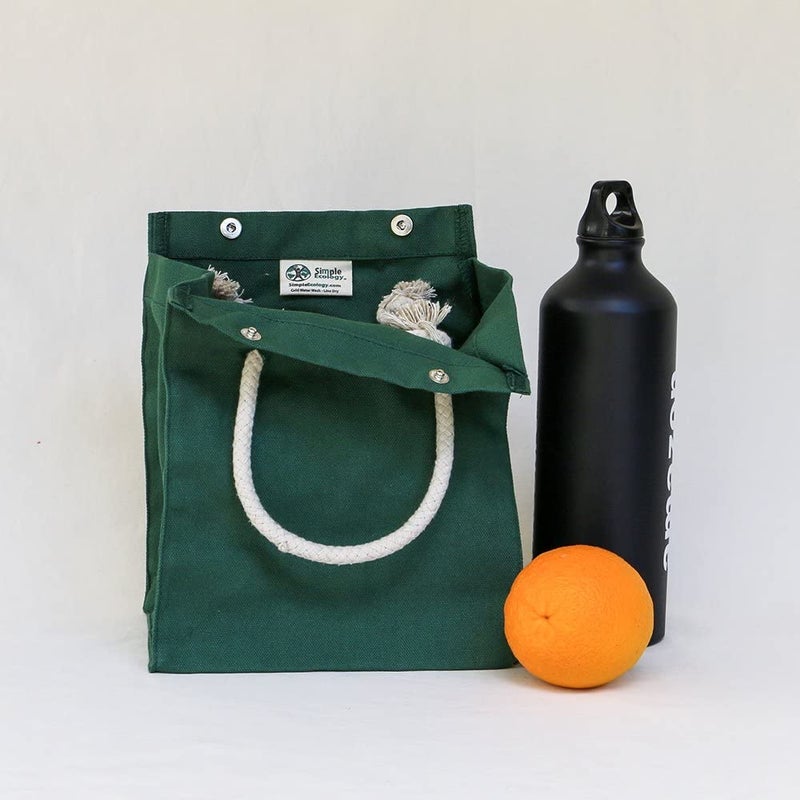 Simple Ecology Organic Canvas Lunch Bag â€“ GOTS Certified, Washable, Reusable, Eco Friendly, Durable Lunch Tote (Sack 9.25H Ã— 7.25W Ã— 6D in.) â€“ Natural - Image 4