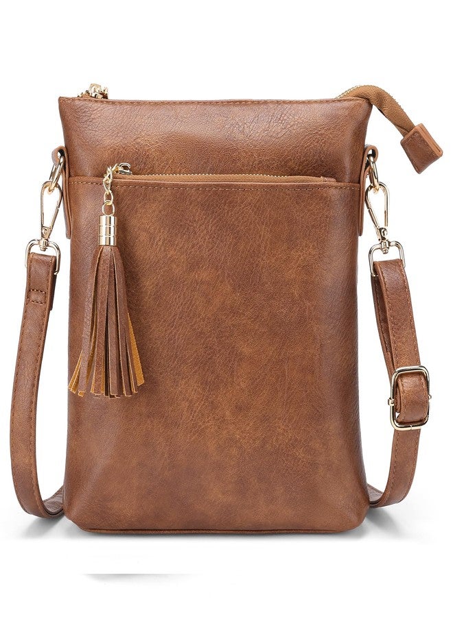 SENDEFN Crossbody Purse for Women Lightweight Medium Trendy Leather Crossbody Bag Women's Shoulder Handbags with Tassel - Image 1