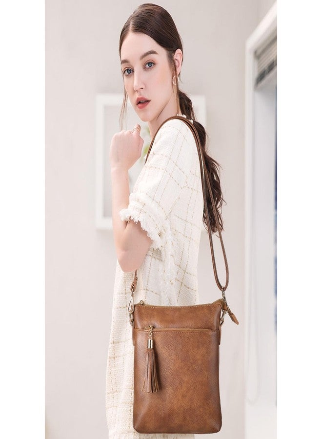 SENDEFN Crossbody Purse for Women Lightweight Medium Trendy Leather Crossbody Bag Women's Shoulder Handbags with Tassel - Image 2