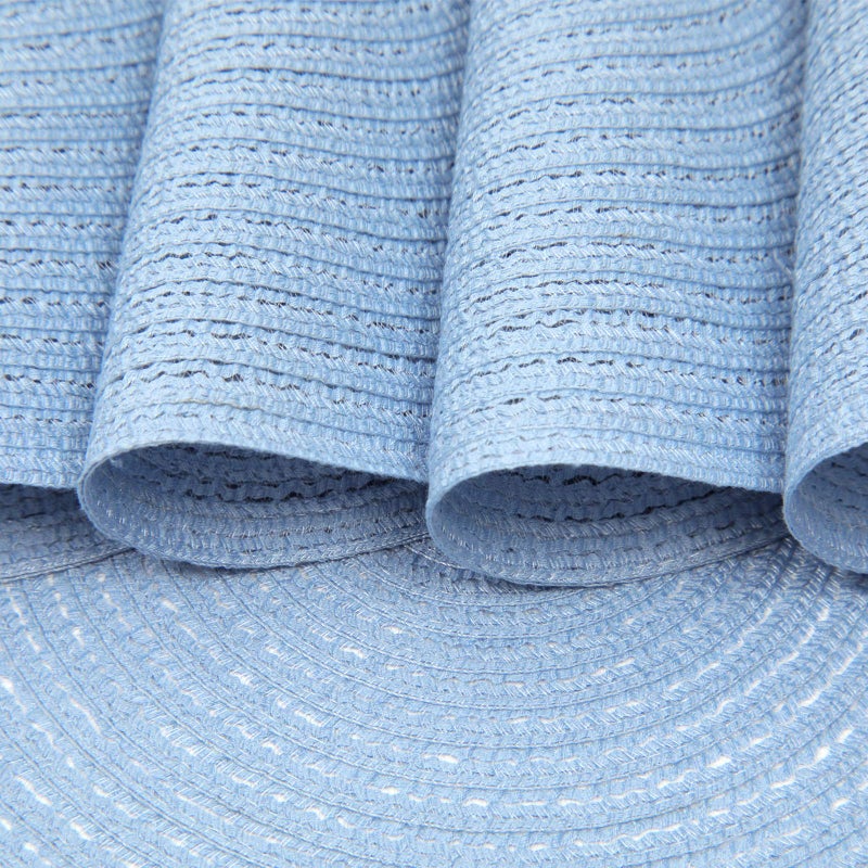 SHACOS Round Braided Placemats Set of 4 Washable 15 inch Round Non Slip Table Place Mats for Dining Tables (Light Blue, 4) - Image 4