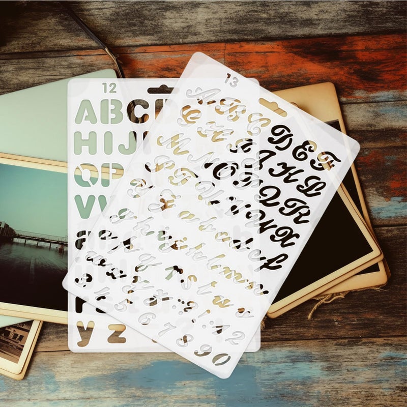3Pcs Hollow Lettering Stencils for Painting DIY Alphabet Number Templates Crafts Wall Art Home Decor - Image 4