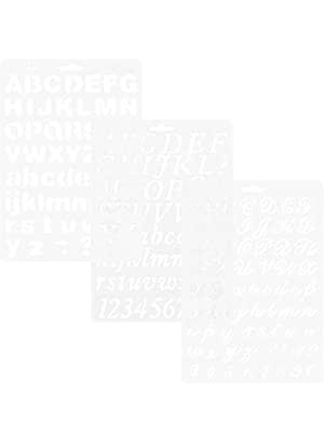 3Pcs Hollow Lettering Stencils for Painting DIY Alphabet Number Templates Crafts Wall Art Home Decor - Image 1