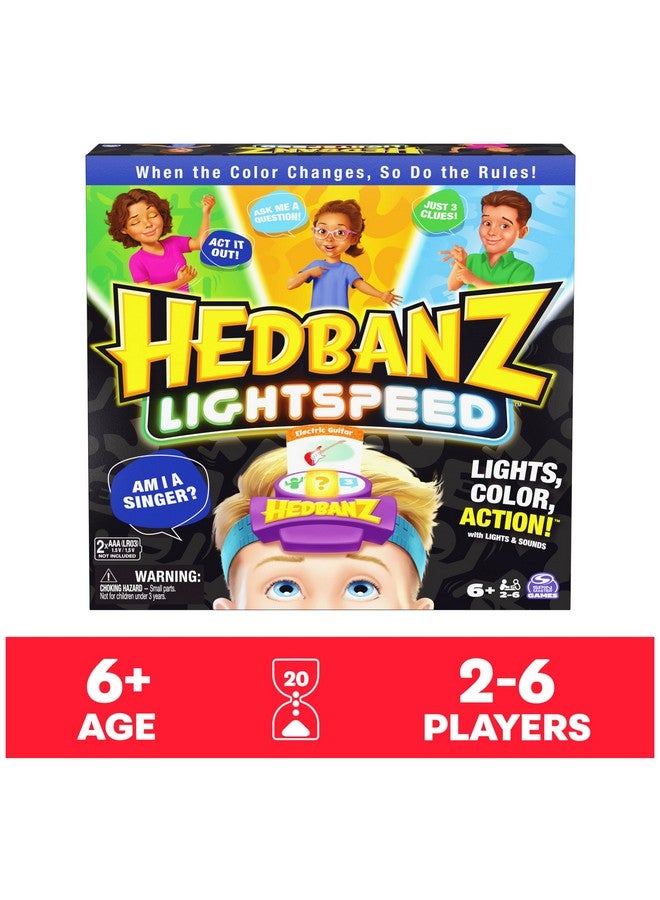 سبين ماستر جيمز لعبة Hedbanz Lightspeed مع الأضواء والأصوات، ألعاب عائلية، ألعاب لليلة اللعب العائلية، ألعاب للأطفال، ألعاب ورق للعائلات والأطفال من سن 6 سنوات فما فوق - Image 2