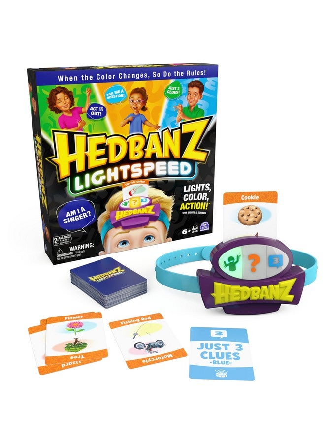 سبين ماستر جيمز لعبة Hedbanz Lightspeed مع الأضواء والأصوات، ألعاب عائلية، ألعاب لليلة اللعب العائلية، ألعاب للأطفال، ألعاب ورق للعائلات والأطفال من سن 6 سنوات فما فوق - Image 1