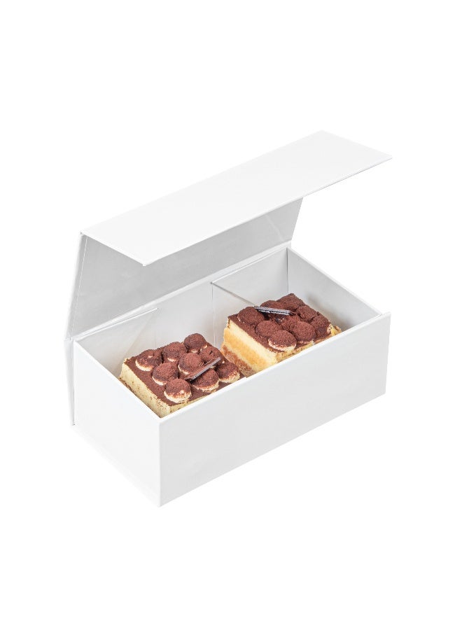 Restaurantware 7 x 4 x 2.8 Inch Magnetic Gift Boxes, 10 Sturdy Collapsible Gift Boxes - For Groomsman And Bridesmaid Proposals, Built-In Lid, White Paper Luxury Storage Boxes, Grease-Resistant - Image 2