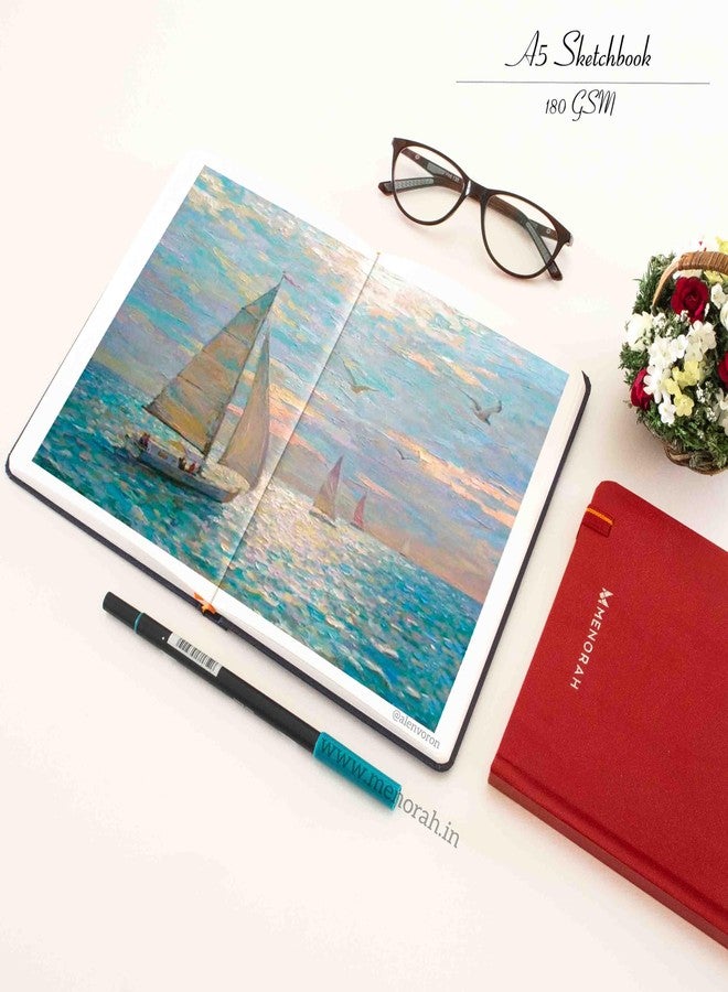 MENORAH Paper-Sketchbook For Artist-A5-180 Gsm-Watercolor Drawing Book-180Gsm(Red,Portrait)-Handcrafted With Love Mother'S Day - Image 3