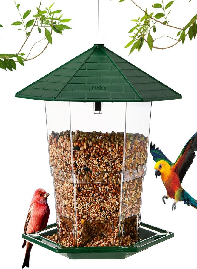 Jealoeur Bird Feeders for Outdoors Hanging Bird Feeder Wild Bird Seed, Green - Image 1