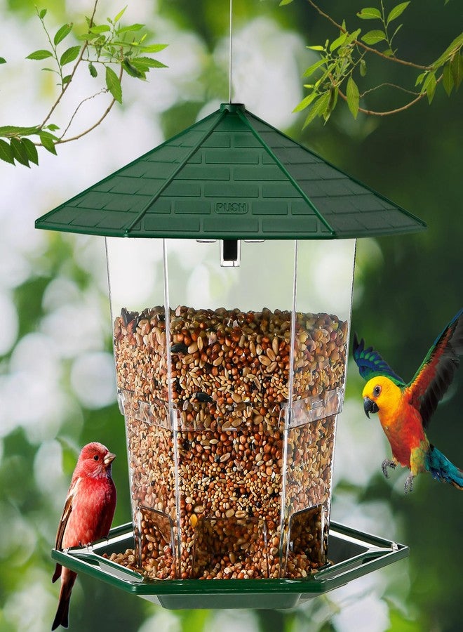 Jealoeur Bird Feeders for Outdoors Hanging Bird Feeder Wild Bird Seed, Green - Image 2