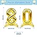 YiYou 80 Balloon Numbers Gold Giant Self Standing Number 80 Balloon Birthday Foil Balloons for 80th Birthday Party Decorations 80 Anniversary Party Supplies - Image 4