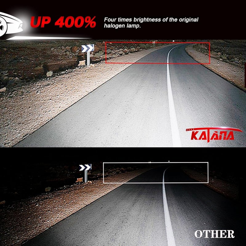 KATANA H11 Bulb,H9 H8 Light Bulb 400% Brightness 6500K White Extremely Super Bright Plug and Play Mini Size of Fog Bulb 2 - Image 2