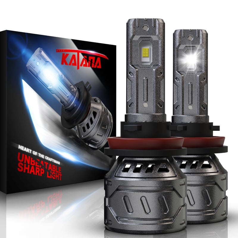 KATANA H11 Bulb,H9 H8 Light Bulb 400% Brightness 6500K White Extremely Super Bright Plug and Play Mini Size of Fog Bulb 2 - Image 1