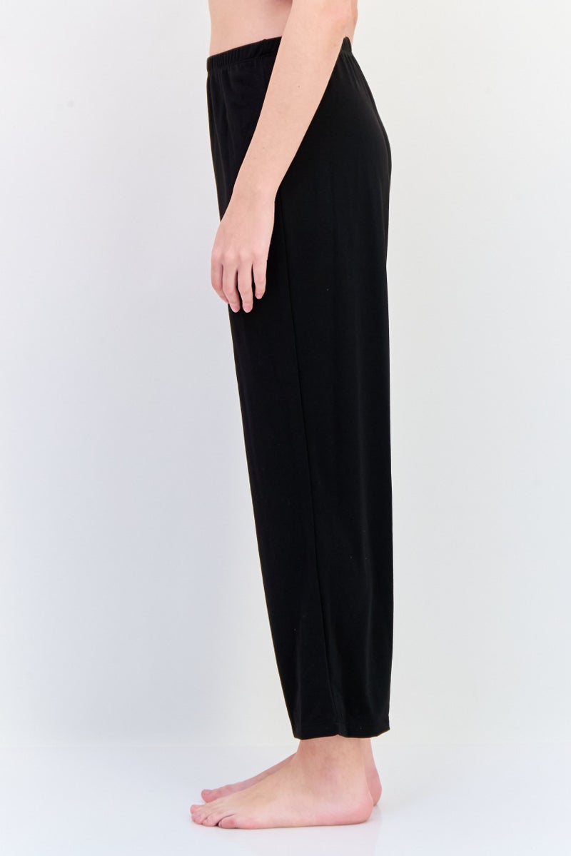 yummie Women Plain Pull On Pajama Pants, Black - Image 2