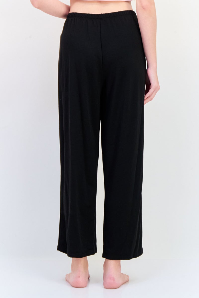 yummie Women Plain Pull On Pajama Pants, Black - Image 4