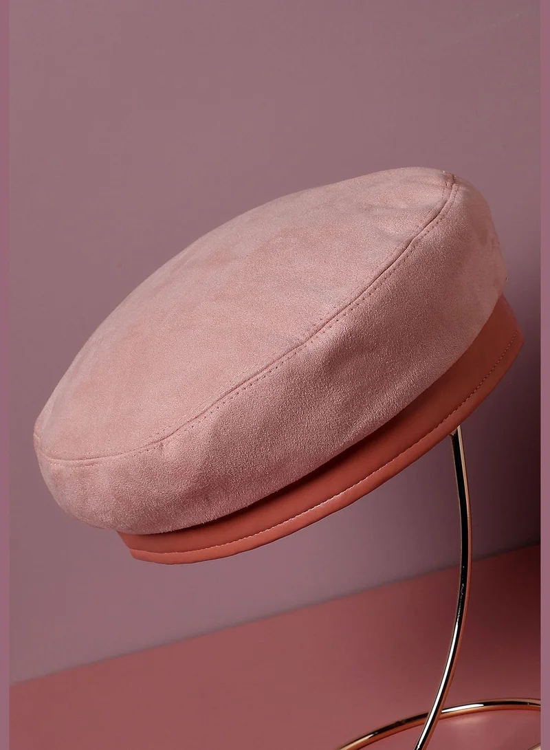 Haute Sauce Casual Solid Suede Beret Cap For Women