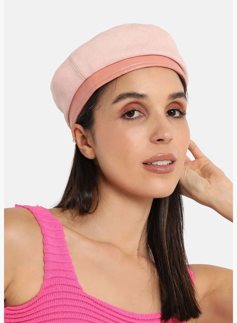 Haute Sauce Casual Solid Suede Beret Cap For Women